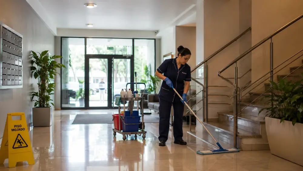 Limpieza e higienización profesional de áreas comunes de edificio